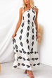 Meridress Bow Knot One Shoulder Printed Ruffle Maxi Dress