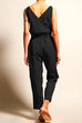 Meridress Casual V Neck Sleeveless Wrapped Jumpsuit