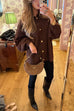 Meridress Button Up Balloon Sleeves Sweater Cardigan