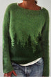 Meridress Crewneck Tree Pattern Knit Pullover Sweater(in 2 Colors)