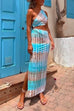 Meridress One Shoulder Cut Out Waist Side Split Tie Dye Maxi Dress