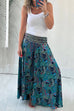 Meridress Elastic Waist Wide Leg Palazzo Printed Casual Pants