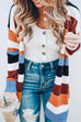 Meridress Colorful Striped Sweater Cardigan