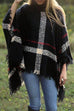 Meridress Chicest Tassel Lattice Cloak Poncho Sweater