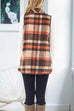 Meridress Pockets Plaid Jacket Vest