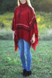 Meridress Chicest Tassel Lattice Cloak Poncho Sweater