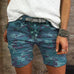 Meridress Elastic Waist Buttons Skinny Camo Shorts