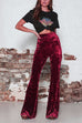 Meridress High Waist Flare Velvet Pants