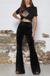 Meridress High Waist Flare Velvet Pants