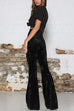 Meridress High Waist Flare Velvet Pants