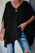 Meridress V Neck Half Sleeve Loose Batwing T-shirt