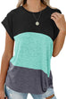 Meridress Short Sleeve Twist Knot Color Block T-shirt