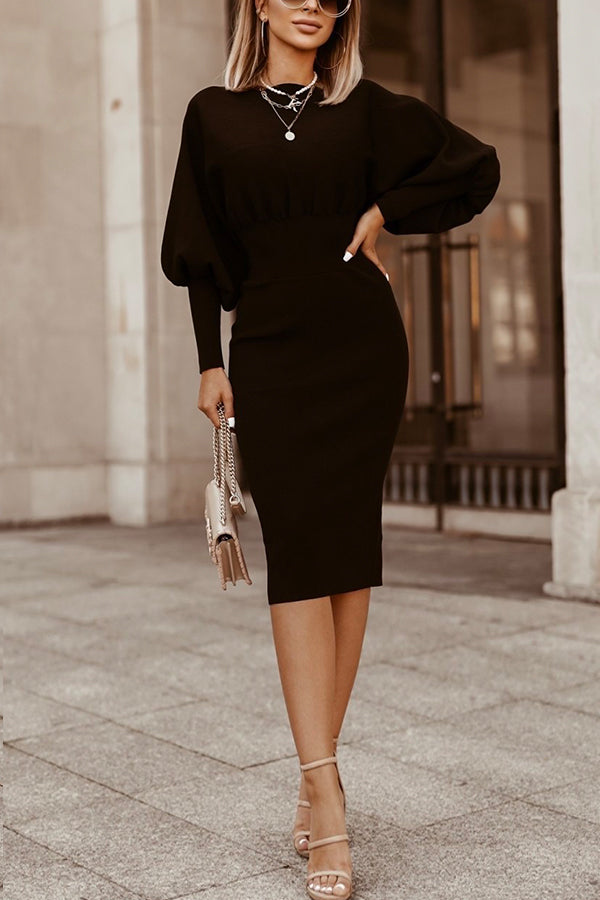 Meridress Batwing Sleeve Ruched Bodycon Dress