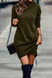 Meridress Turtleneck Long Sleeve Irregular Hem Dress