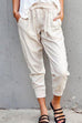 Meridress Tie Waist Cotton Linen Joggers with Pockets