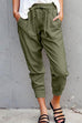 Meridress Tie Waist Cotton Linen Joggers with Pockets