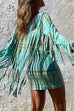 Meridress Tassel Long Sleeve Tie Dye Bodycon Dress