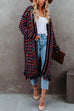 Meridress Tassel Open Front Multi-colored Print Knit Cardigans