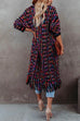 Meridress Tassel Open Front Multi-colored Print Knit Cardigans