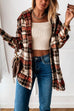 Meridress Stylish Lapel Button Down Plaid Shacket