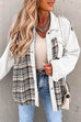 Meridress Button Down Long Sleeve Splice Plaid Jacket