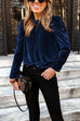 Meridress Turtleneck Puff Sleeve Loose Velvet Sweatshirt