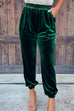 Meridress Elastic Waist Velvet Joggers Pants with Pockets