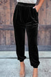 Meridress Elastic Waist Velvet Joggers Pants with Pockets