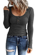 Meridress Crewneck Buttons Long Sleeve Bottoming Top