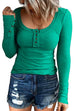 Meridress Crewneck Buttons Long Sleeve Bottoming Top