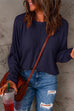 Meridress Crewneck Long Sleeve Loose Solid T-shirt