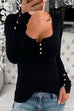 Meridress Crewneck Buttons Long Sleeve Slim Fit Top