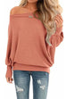 Meridress Solid Batwing Long Sleeves Waffle Top