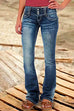 Meridress Button Down Bell Bottom Jeans with Pockets