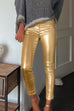 Meridress Slim Fit Faux Leather Leggings Pants with Pockets