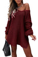 Meridress V Neck Lantern Sleeve Swing Sweaters