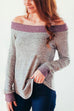 Meridress Casual Off Shoulder Long Sleeve Knit Sweater