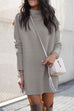 Meridress Solid Crewneck Long Sleeve Knit Dress