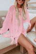 Meridress Tassel Long Sleeve Hollow Out Cover Up Dress