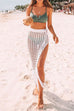 Meridress Tassel Hollow Out Side Split Beach Skirt