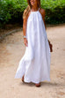 Meridress Halter Sleeveless Cotton Linen Beach Dress