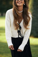 Meridress V Neck Bow Tie Front Elegant Sweater