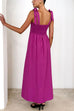 Meridress Bow Shoulder Empire Waist Swing Maxi Cami Dress