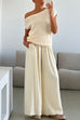 Meridress Elastic Waist Pocketed Wide Leg Cotton Linen Pants