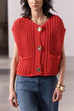 Meridress Gold Buttons Pocketed Chunky Sweater Vest