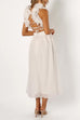 Meridress Back Lace-up Ruffle Trim Sleeveless Maxi Dress