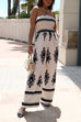 Meridress Halter Smocked Tube Wide Leg Printed Jumpsuit