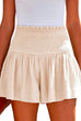 Meridress Elastic Smocked Waist Wide Leg Solid Shorts