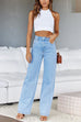 Meridress Distressed Wide Leg Boyfriend Denim Pants