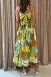 Meridress Bow Knot Back Dinosaur Printed Cami Maxi Holiday Dress